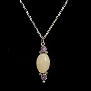 Sajen Sterling Silver necklace with amethyst and moonstone